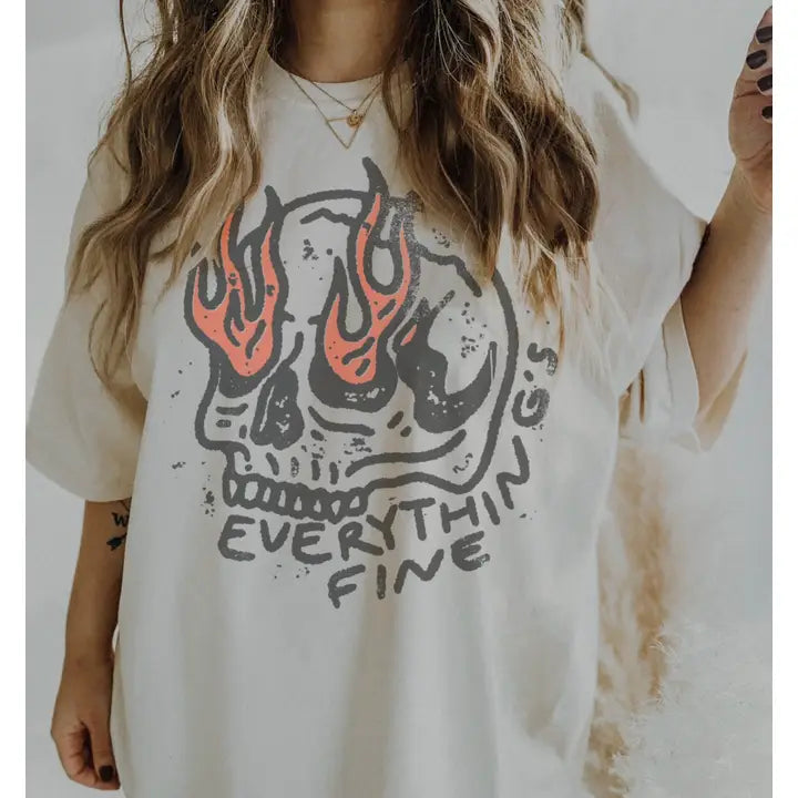 Everything Is Fine Skeleton T-Shirt