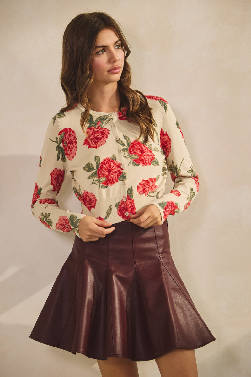 Luxe Soft Floral Button Down Cardigan