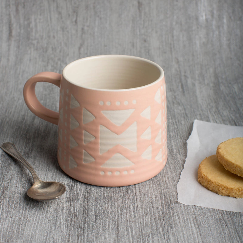 Pink Imprint Stoneware Mug