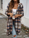 Plaid Zip Up Hooded Coat