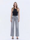 Vervet by Flying Monkey High Rise Full Length Grey Wide Leg Jeans