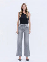 Vervet by Flying Monkey High Rise Full Length Grey Wide Leg Jeans