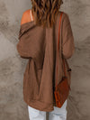 Pocketed Open Front Long Sleeve Cardigan