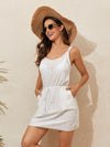 Drawstring Scoop Neck Sleeveless Cover Up Dress