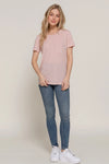 Short Sleeve Round Neck with Pocket Slub Knit Tee
