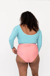 Seaside Pink High Waisted Ruched Swim Bottoms