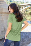 Bamboo Full Size  V-Neck Short Sleeve T-Shirt
