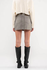 Cargo Rough Hem Mini Skirt