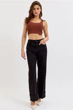 Cello High Rise Wide Leg with Self High Cuffed Hem Jeans