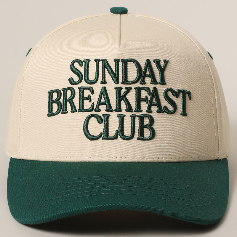 Sunday Breakfast 3D Letter Embroidered Two-Tone Trucker Hat