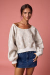 Nature Camo Print Off-Shoulder Sweatshirt
