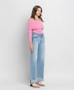 Vervet Super High Rise Cuff Baggy Wide Leg Jeans