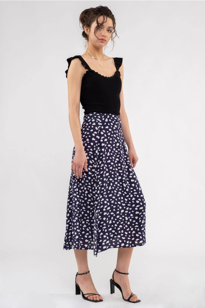 Spotted Midi Skirt