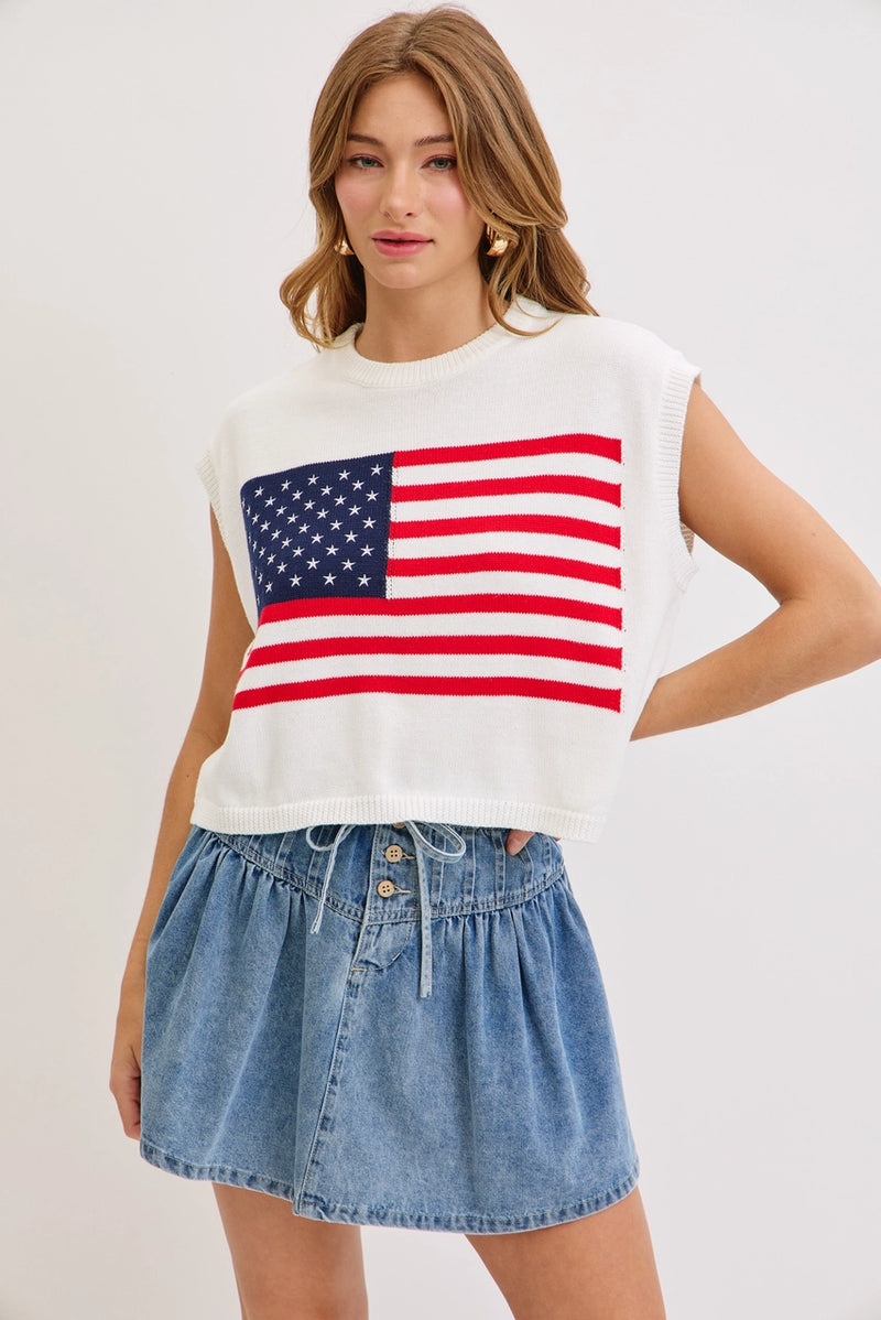 High-Rise, A-Line Denim Skirt