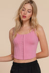 Double Scoop Neck Hook & Eye Detail Ponte Corset Tank Top