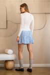 Floral Paneled Bias Mini Skirt