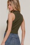Mock Neck Brushed Rib Tank Top