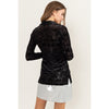 Certain To Charm Burnout Velvet Ruched Shirt