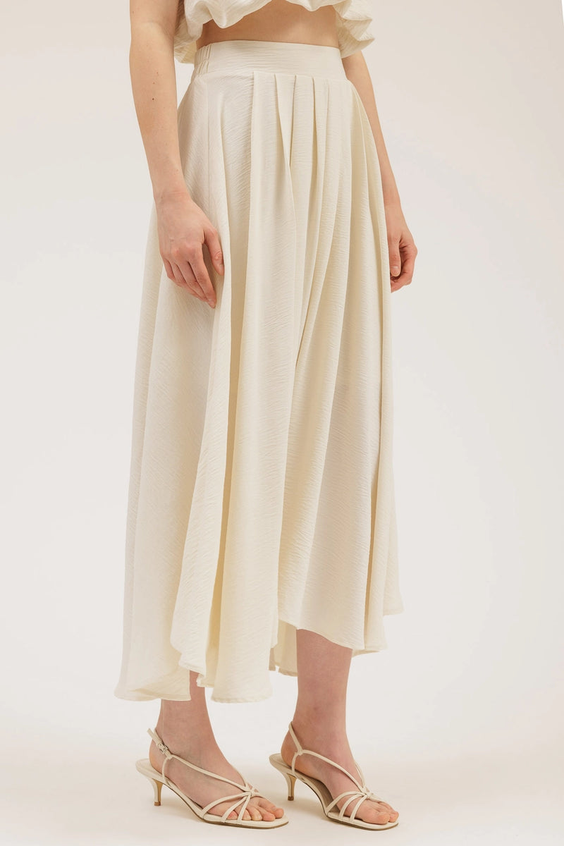 Box Pleated Midi Skirt