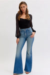 Cello High Rise Wide Leg with Cuff Jeans
