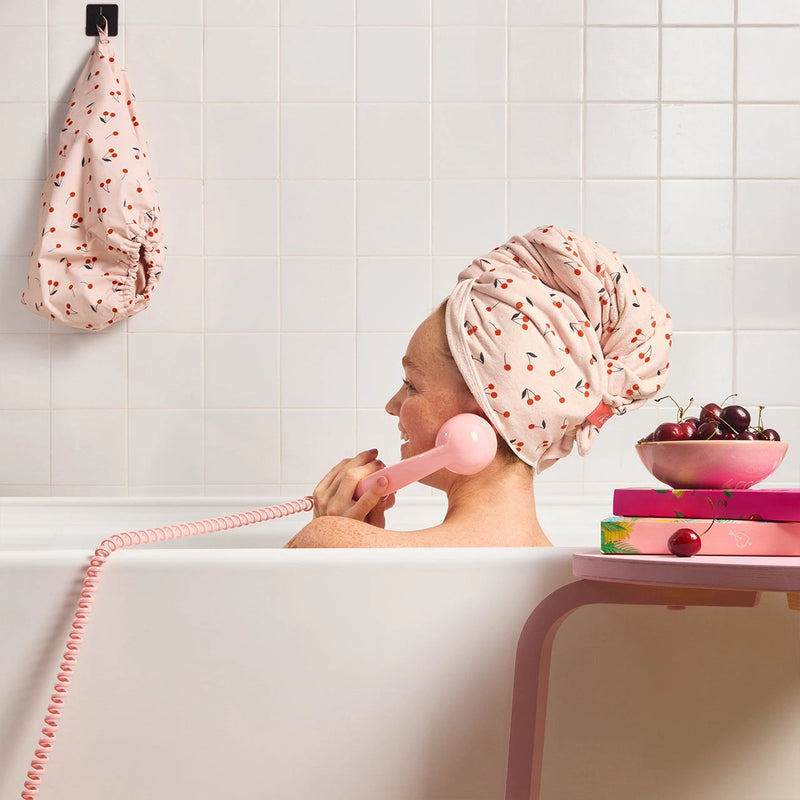 XL Hair Towel Wrap - Cherry Print