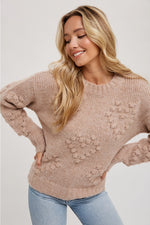 Heart Shape Pom Pom Sweater Pullover