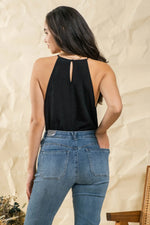 Pach Lace Halter Woven Top