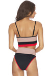 Color Block Spaghetti Strap Two-Piece Swim Set