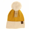 C.C Colorblock Solid Faux Fur Pom Beanie