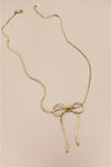 18K Stainless Steel Tarnish Free Bow Necklace