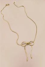 18K Stainless Steel Tarnish Free Bow Necklace