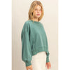 Layered Hem Sweatshirt with Raw Edges