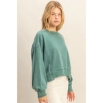Layered Hem Sweatshirt with Raw Edges