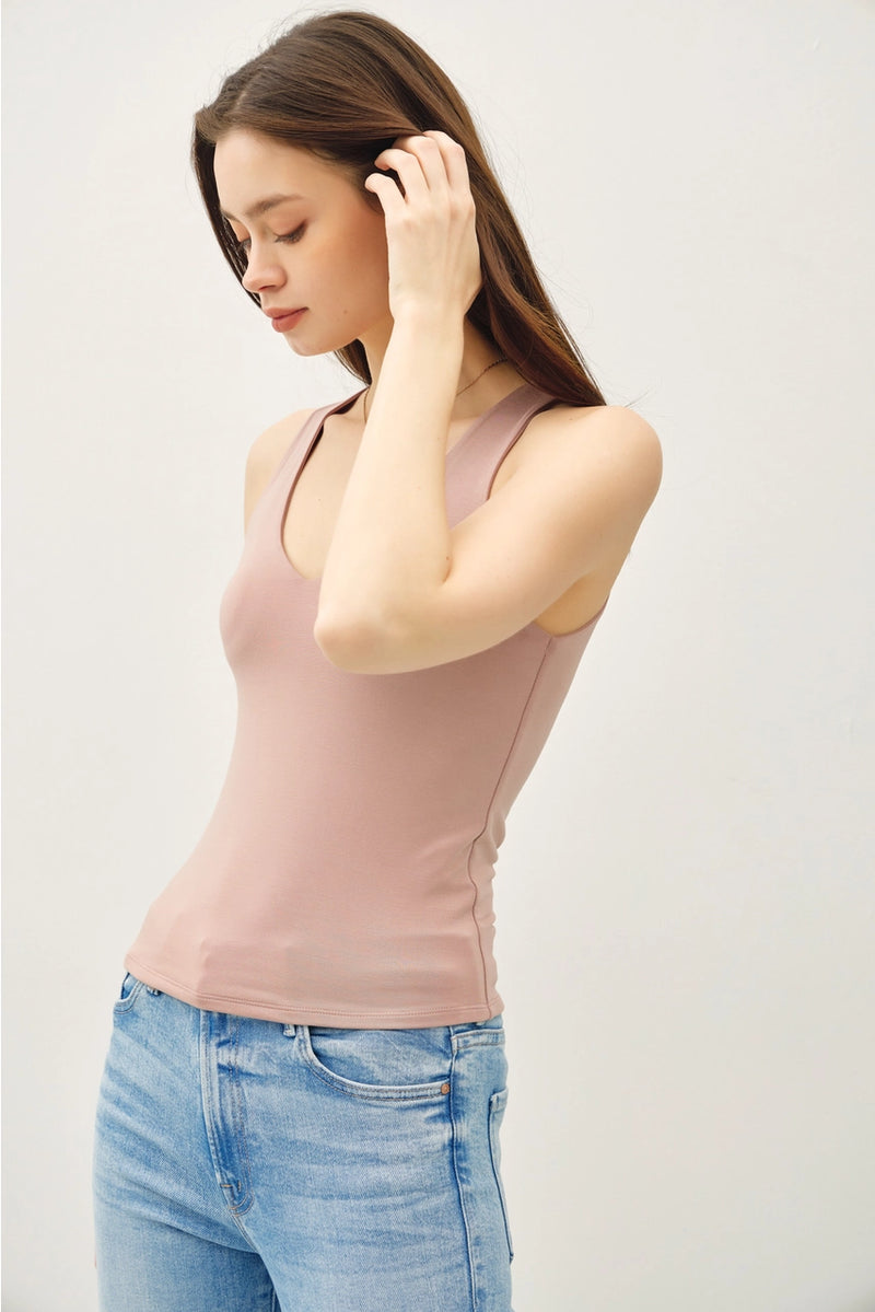 Basic Full Length V-Neck Tank