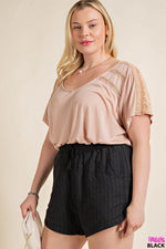 Plus Size Linen Shorts with Pocket