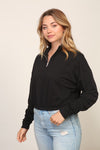 Half-Zip Cropped Hoodie