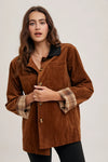 Corduroy Button Down Barn Coat Inner Plaid