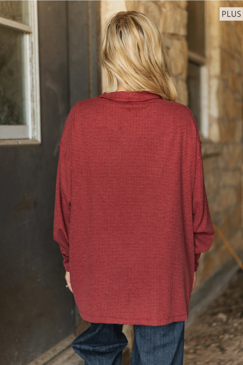 Plus Size Two-Tone Charm Cardigan