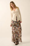Floral Knit Inverted Seam Maxi Skirt