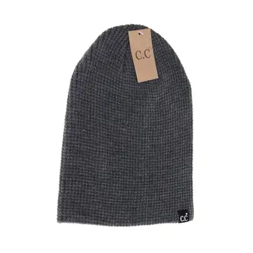 Unisex Waffle Knit Cuffed/Slouchy C.C Beanie