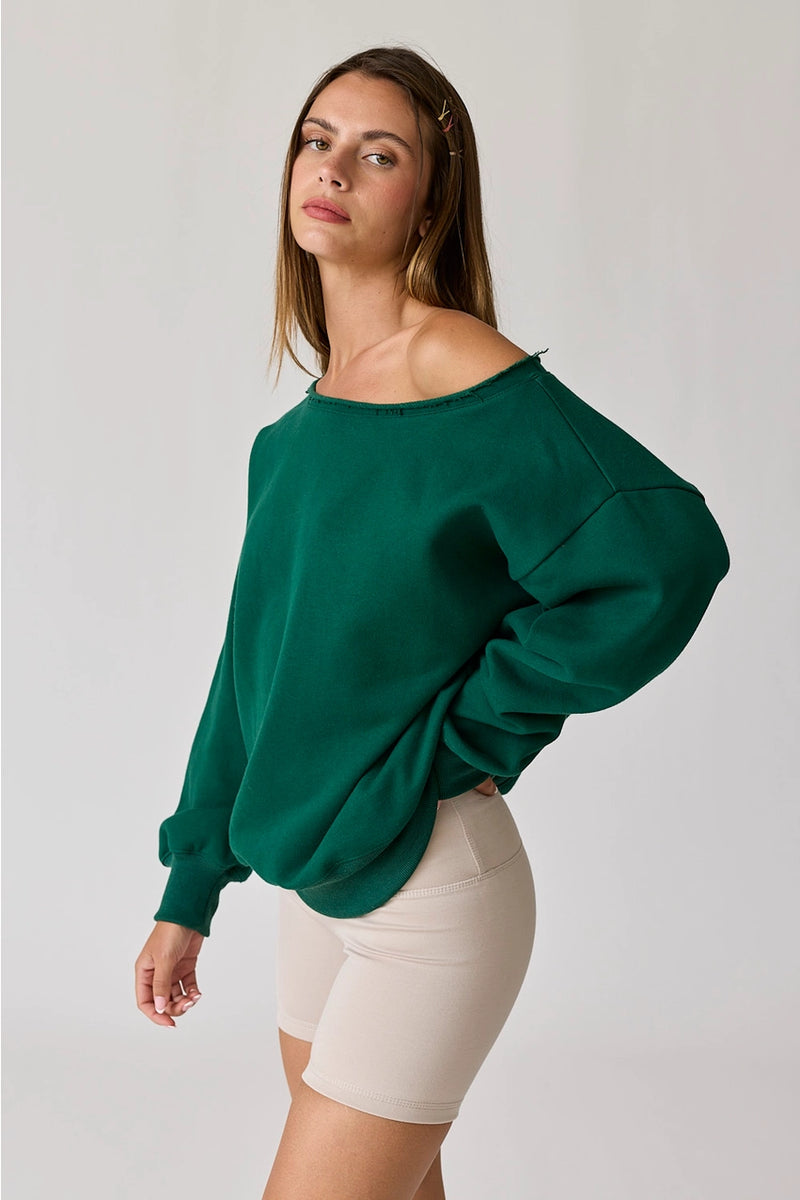 Evelyn Loose Fit One Shoulder Sweatshirt