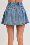 High-Rise, A-Line Denim Skirt