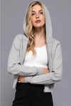 Long Sleeve Crop Zip-Up Thermal Hoodie