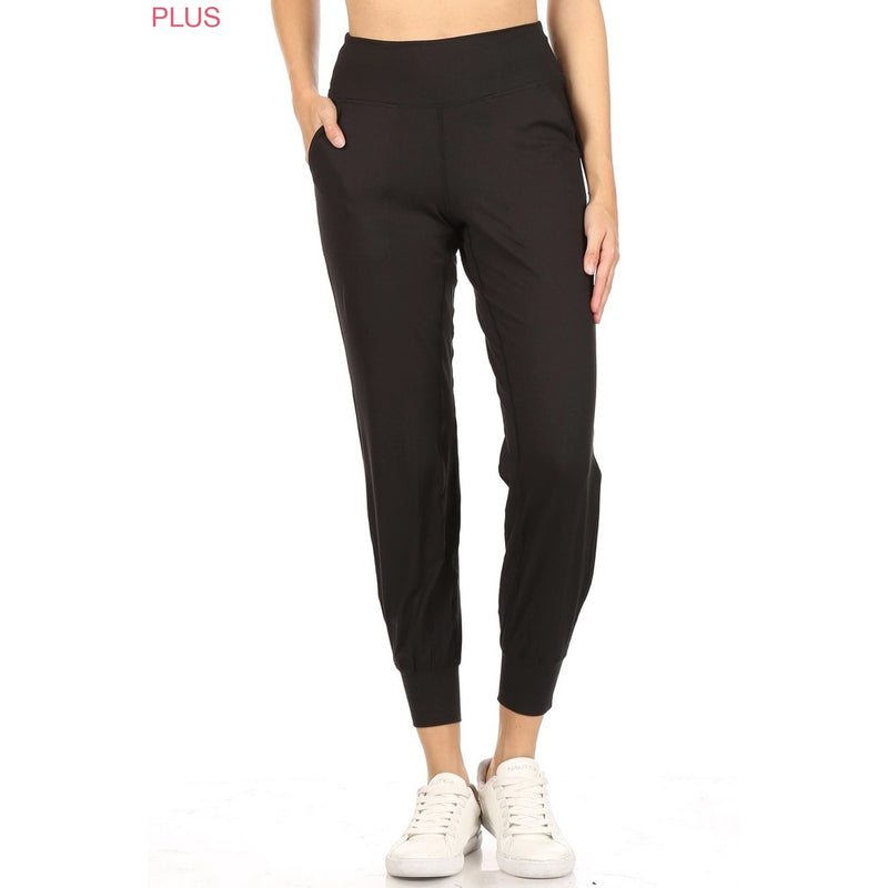 Plus Size Slim Fit Activewear Joggers with Back Pocket