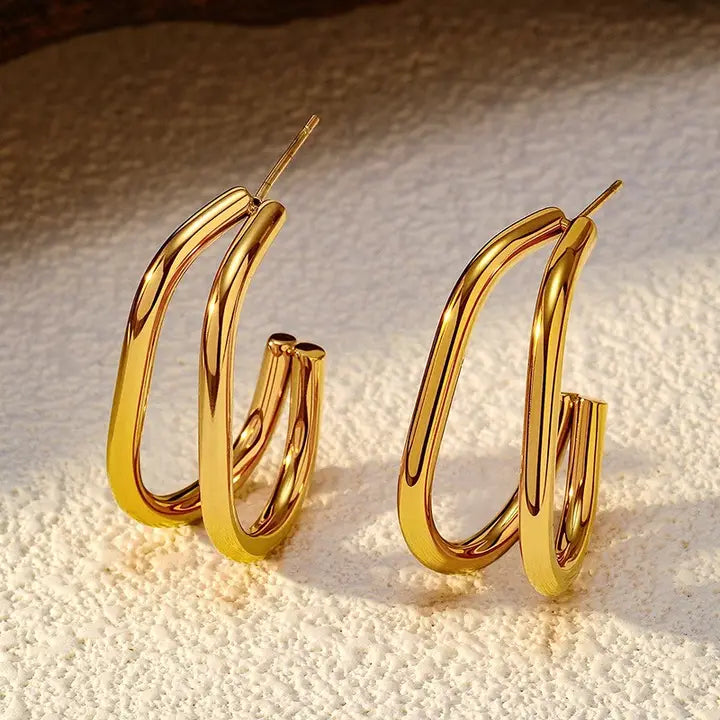 18K Stainless Steel Waterproof Tarnish Free Earrings