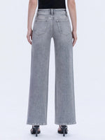 Vervet by Flying Monkey High Rise Full Length Grey Wide Leg Jeans