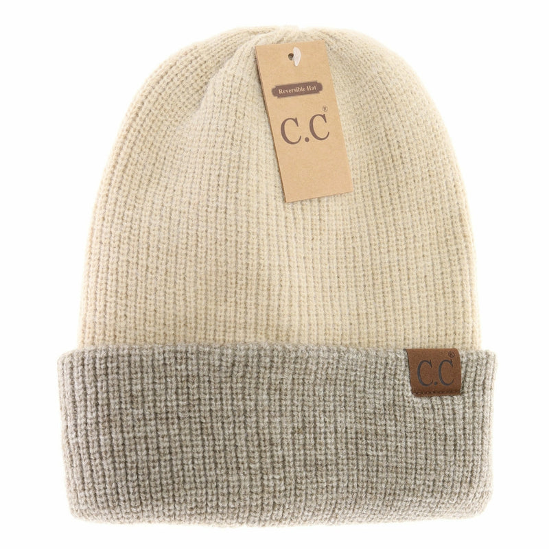 Unisex Reversible Two-Tone Slouchy C.C Beanie