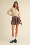Zip Up Knit Sweater Hoodie
