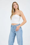 Sweetheart Strapless Sweater Knit Tube Top