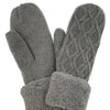 Cable Knit Sherpa Mittens
